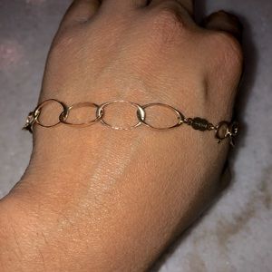 14K Solid Yellow Gold Open Link Bracelet 8” Long